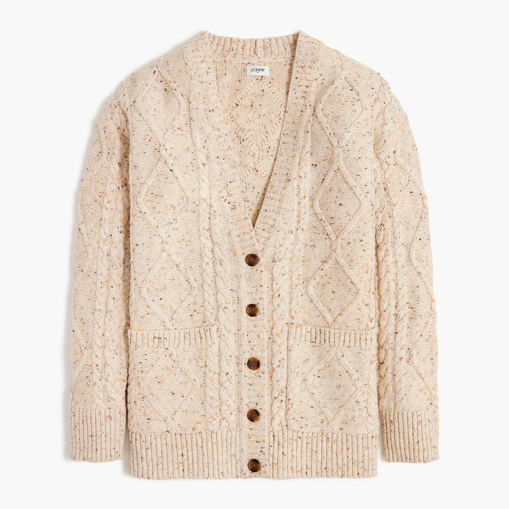 J.Crew Donegal long cable-knit cardigan sweater - XL - NWT